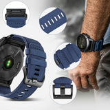 Curea smartwatch Techsuit Watchband QuickFit 26mm (W070) compatibil cu Garmin Fenix 3/3 HR/5X/5X Plus/6X/6X Pro/7X/7X Pro Solar, Nightshade Blue