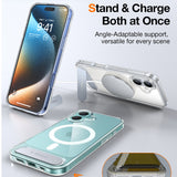 Husa de protectie Torras Pstand MagSafe compatibil cu iPhone 16 Plus, Transparent