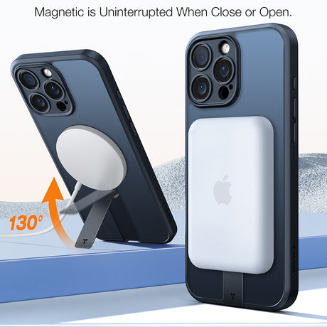 Husa de protectie Torras Pstand Spin MagSafe compatibil cu iPhone 16 Pro, Negru