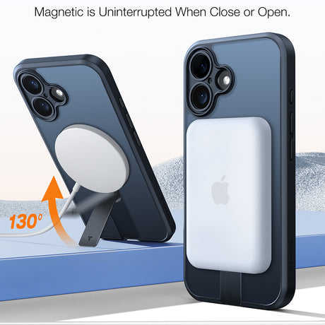 Husa de protectie Torras Pstand Spin MagSafe compatibil cu iPhone 16 Plus, Negru