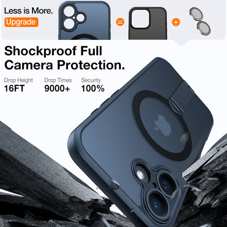 Husa de protectie Torras Pstand Spin MagSafe compatibil cu iPhone 16 Plus, Negru