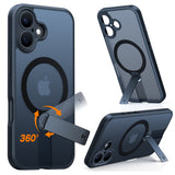 Husa de protectie Torras Pstand Spin MagSafe compatibil cu iPhone 16 Plus, Negru