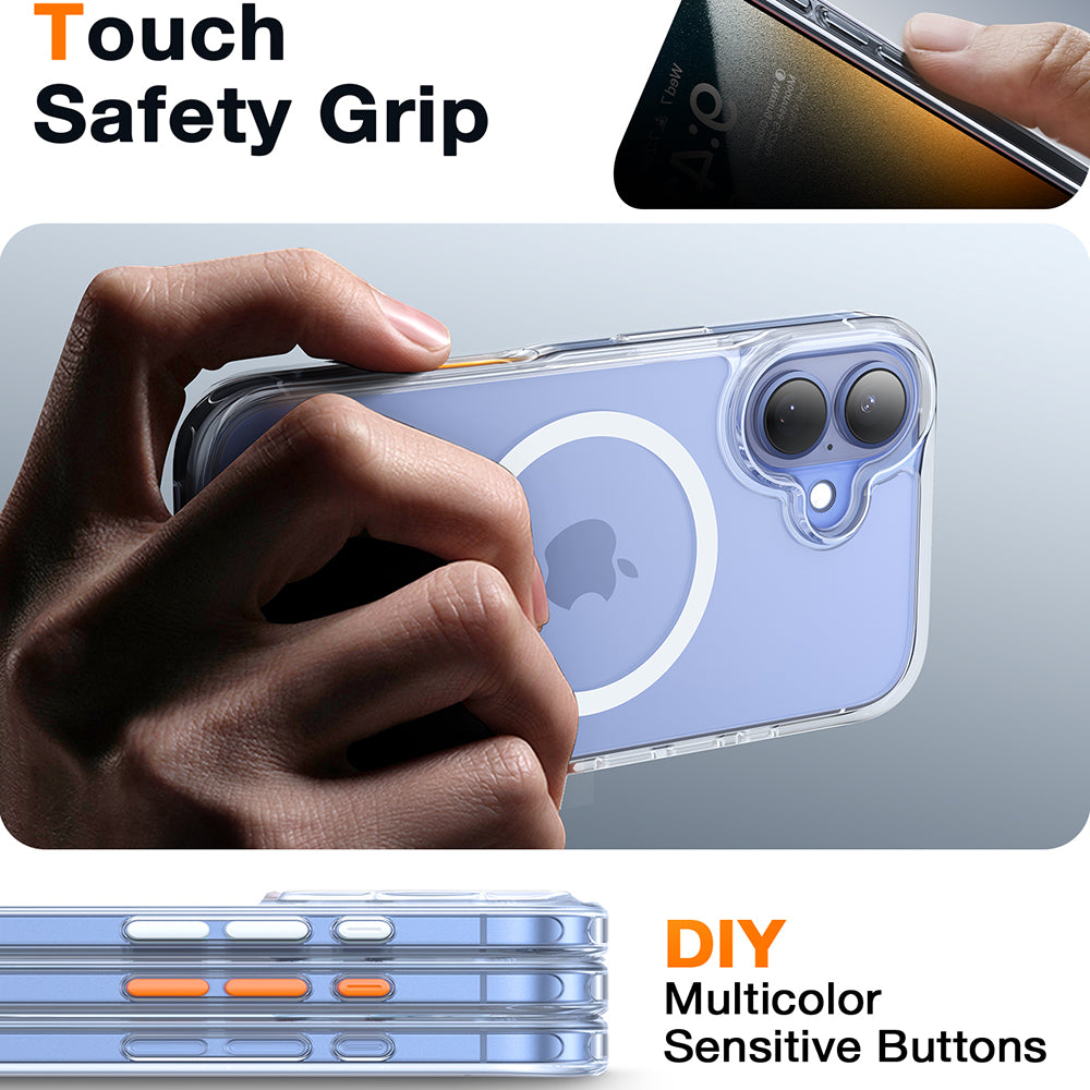 Husa de protectie Torras Diamond MagSafe Series compatibil cu iPhone 16 Plus, Transparent