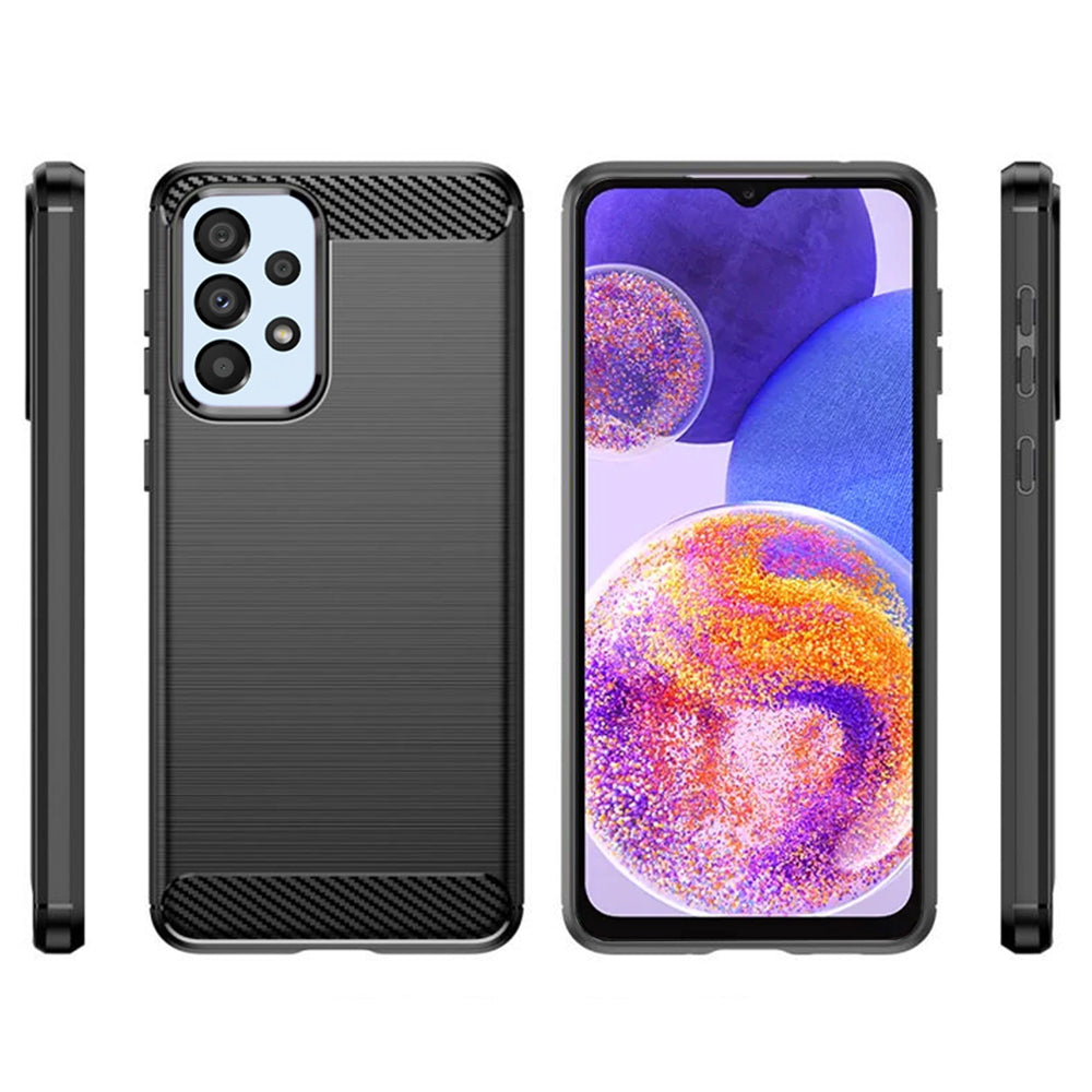 Husa de protectie Techsuit Carbon Silicone compatibil cu Samsung Galaxy A23 4G / A23 5G, Negru