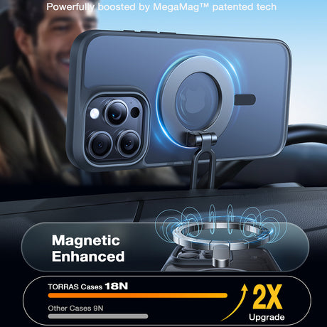 Husa de protectie Torras Guardian Magnetic Series compatibil cu iPhone 16 Pro, Negru