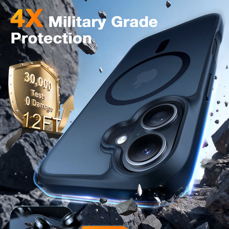 Husa de protectie Torras Guardian Magnetic Series compatibil cu iPhone 16, Negru