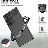 Husa de protectie Techsuit CarbonFiber compatibil cu Samsung Galaxy S25 Ultra, Negru