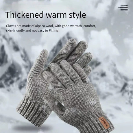 Iwarm Gloves (ST0016), from Alpaca Wool, Size 22cm, Coffee