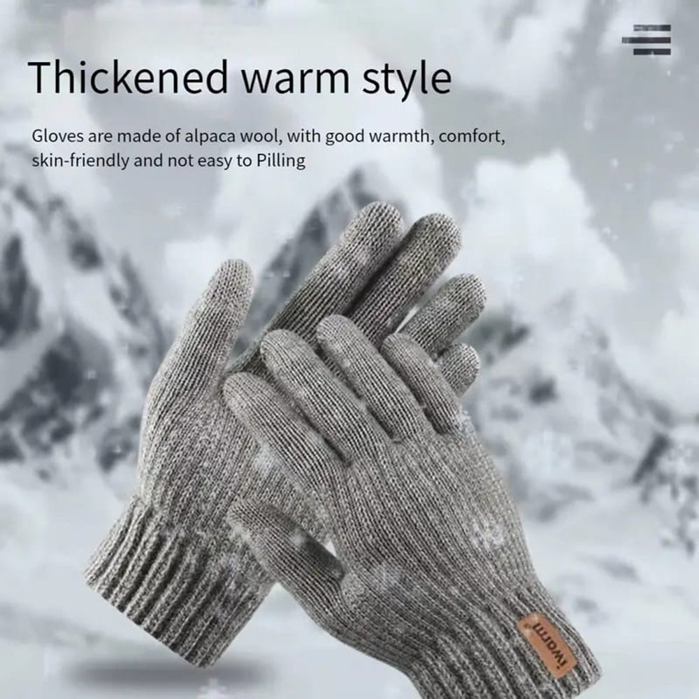 Iwarm Gloves (ST0016), from Alpaca Wool, Size 22cm, Gri