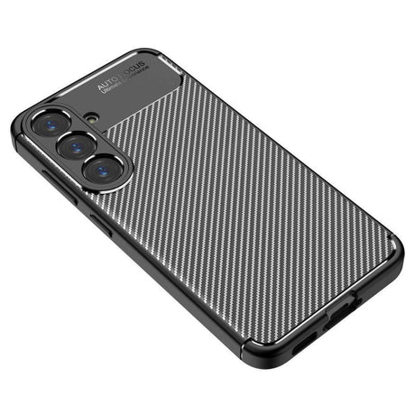 Husă Techsuit CarbonFiber neagră pentru Samsung Galaxy S25