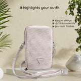 Geanta Guess Universal Phone Pouch Zip Triangle 4G (GUWBZPGSTEGP), Universal, Adjustable Strap, Zip Closure, Roz