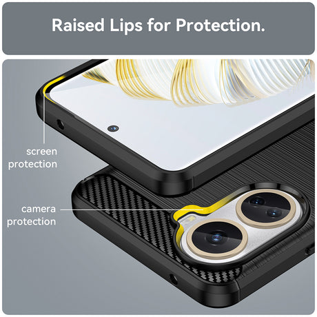 Husa de protectie Techsuit Carbon Silicone compatibil cu Huawei nova 10 SE, Negru