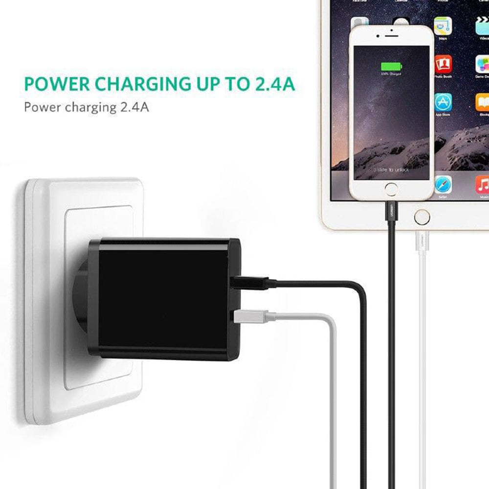 Cablu Ugreen (80823), USB to Lightning MFi, 2.4A, 2m, Negru