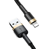 Cablu Baseus Cafule (CALKLF-CV1), USB to Lightning, 1.5A, 2m, Auriu Black