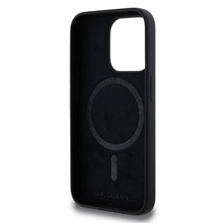 Husa de protectie Karl Lagerfeld Silicone MagSafe (KLHMP15SSKHPPLK) compatibil cu iPhone 15, Karl`s Head