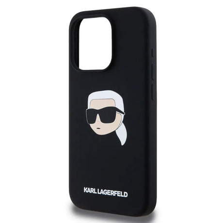 Husa de protectie Karl Lagerfeld Silicone MagSafe (KLHMP15SSKHPPLK) compatibil cu iPhone 15, Karl`s Head