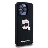 Karl Lagerfeld Husa de protectie Karl Lagerfeld Silicone MagSafe (KLHMP15SSKHPPLK) compatibil cu iPhone 15, Karl`s Head 