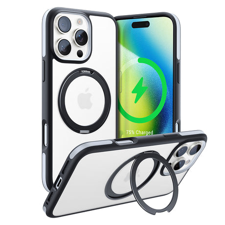 Husa de protectie Torras Ostand R Fusion MagSafe Series compatibil cu iPhone 16 Pro, Negru