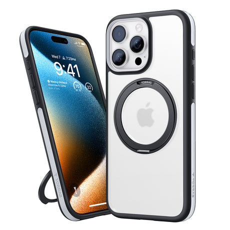 Husa de protectie Torras Ostand R Fusion MagSafe Series compatibil cu iPhone 16 Pro Max, Negru