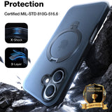 Husa de protectie Torras Ostand Spin MagSafe Series compatibil cu iPhone 16, Transparent
