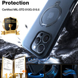 Husa de protectie Torras Ostand Spin MagSafe compatibil cu iPhone 16 Pro, Negru