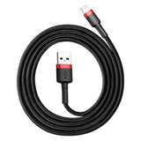 Cablu Baseus Cafule (CALKLF-B19), USB to Lightning, 2.4A, 1m, Rosu Black
