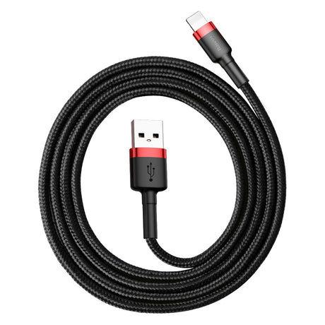 Cablu Baseus Cafule (CALKLF-B19), USB to Lightning, 2.4A, 1m, Rosu Black