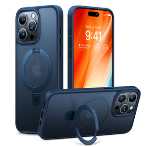 Husa de protectie Torras Ostand MagSafe Series compatibil cu iPhone 15 Pro Max, Bleumarin