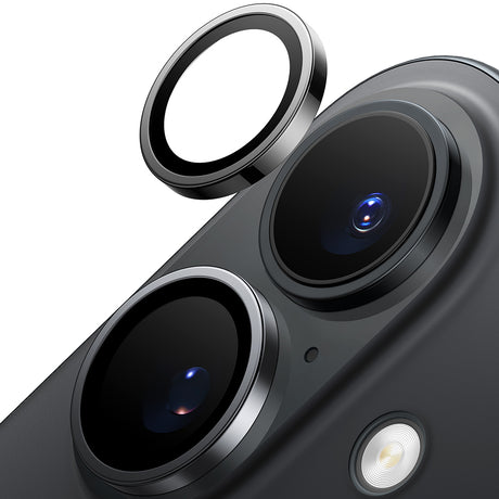 Folie de protectie Torras Lensguard Camera compatibil cu iPhone 16 / iPhone 16 Plus, Negru