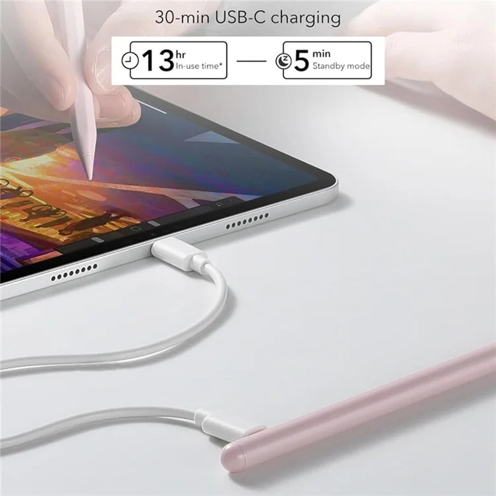 Stylus ESR Stylus Pen (6C00107), for iPad, Magnetic Attachment, Bluetooth, Type-C, Palm Rejection, Tilt Sensitivity, Roz