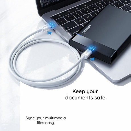 Cablu Ugreen US264 (60520), USB-C, PD60W 3A, 2m, Alb