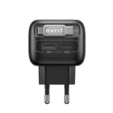 Incarcator Havit (UC251 EU), Type-C Retractable Cable, Type-C, USB, GaN, 35W, Negru / Gray