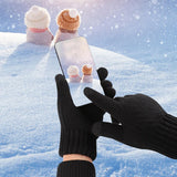 Techsuit Gloves (ST0015), from Alpaca Wool, Size 21cm, Negru