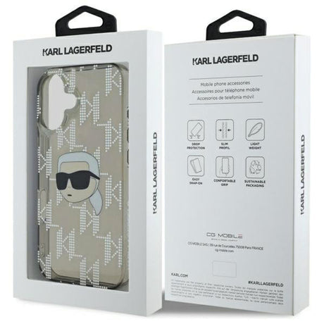 Husa de protectie Karl Lagerfeld IML Luxury Electroplated (KLHCP16SHKLPKHK) compatibil cu iPhone 16, Karl Head