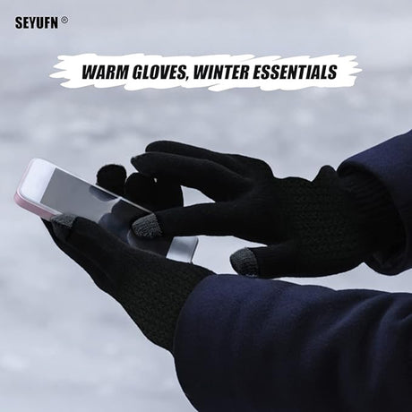 Techsuit Gloves (ST0012), from Alpaca Wool, Size 22cm, Coffee