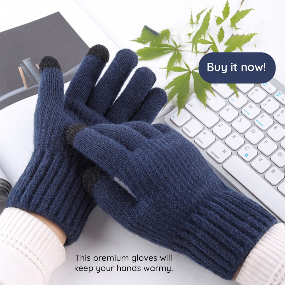 Techsuit Gloves (ST0012), from Alpaca Wool, Size 22cm, Coffee