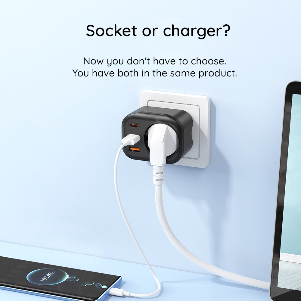 Incarcator Havit (UC142 EU), EU Socket, 2x Type-C, USB, 30W, Negru