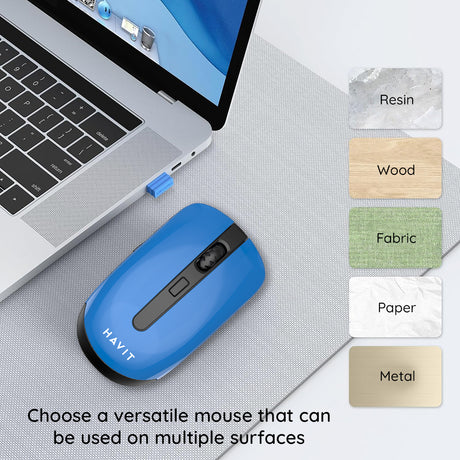 Tastatura/Mouse Havit Wireless Mouse (MS989GT), 2.4GHz, 800-1200-1600 DPI, AA Battery, Negru / Red