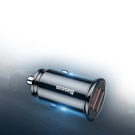 Incarcator Baseus Car Circular (CCALL-YD01), Dual USB 5A Super Fast Charging, QC 3.0, Negru