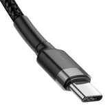 Cablu Baseus Cafule (CATKLF-GG1), Type-C to Type-C 480Mbps, PD2.0, 60W, 3A, 1m, Negru