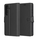 Husa de protectie Techsuit Leather Folio compatibil cu Samsung Galaxy S25, Negru