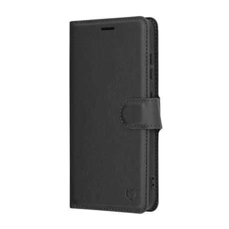 Husa de protectie Techsuit Leather Folio compatibil cu Samsung Galaxy S25, Negru