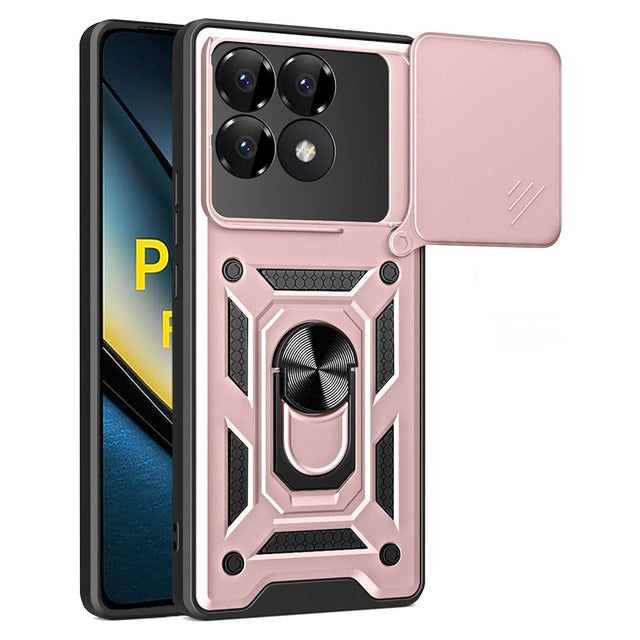 Husa de protectie Techsuit CamShield Series compatibil cu Xiaomi Poco F6 Pro, Roz Auriu