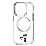 Husa de protectie Karl Lagerfeld Hardcase MagSafe (KLHMP14LHNKCIT) compatibil cu iPhone 14 Pro, Transparent Iconic Karl&Choupette