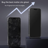 Folie de protectie Lito HD Pro Matte compatibil cu iPhone 16, Negru