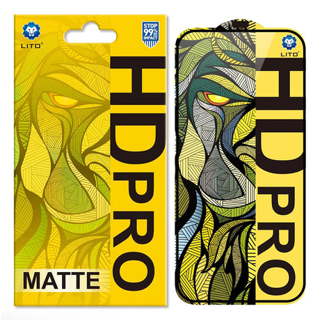 Folie de protectie Lito HD Pro Matte compatibil cu iPhone 17 / iPhone 16 Pro, Negru