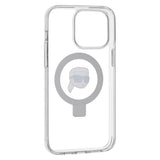 Husa de protectie Karl Lagerfeld Hardcase Ring Stand MagSafe (KLHMP15XHMRSKHH) compatibil cu iPhone 15 Pro Max, Alb Karl Head