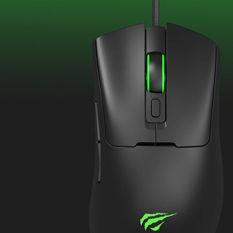 Tastatura/Mouse Havit Wired Gaming Mouse (MS966), with RGB Lights, 800/1600/3200/6400/8000/12000 DPI, 1.6m, 5V, Negru