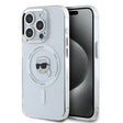 Husa de protectie Karl Lagerfeld IML MagSafe (KLHMP16LHLSKIH) compatibil cu iPhone 16 Pro, Alb Metal Karl`S Head