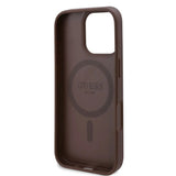 Guess Hardcase 4G Flower Print MagSafe barna tok iPhone 16 Pro Max készülékhez